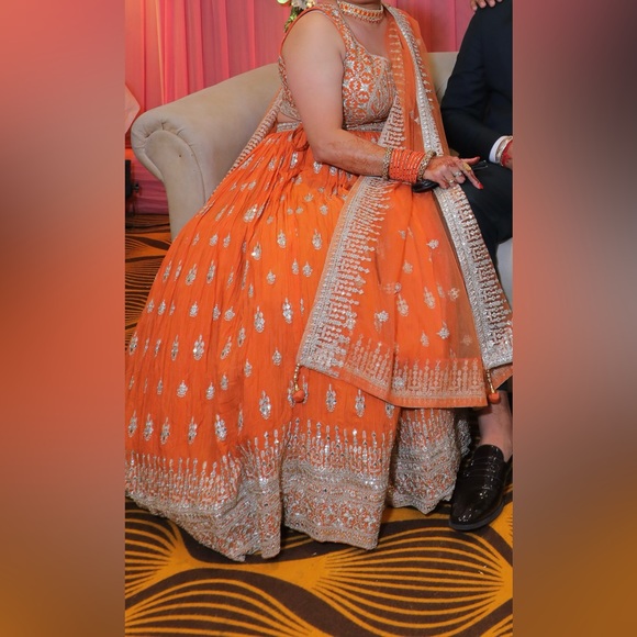 Orange Lengha - Picture 2 of 2